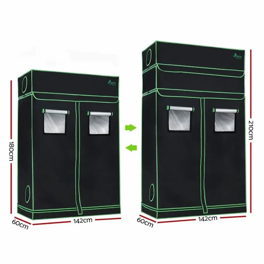Green Fingers Grow Tent Kits Hydroponics Indoor Grow System DIY 120X60X180/210CM