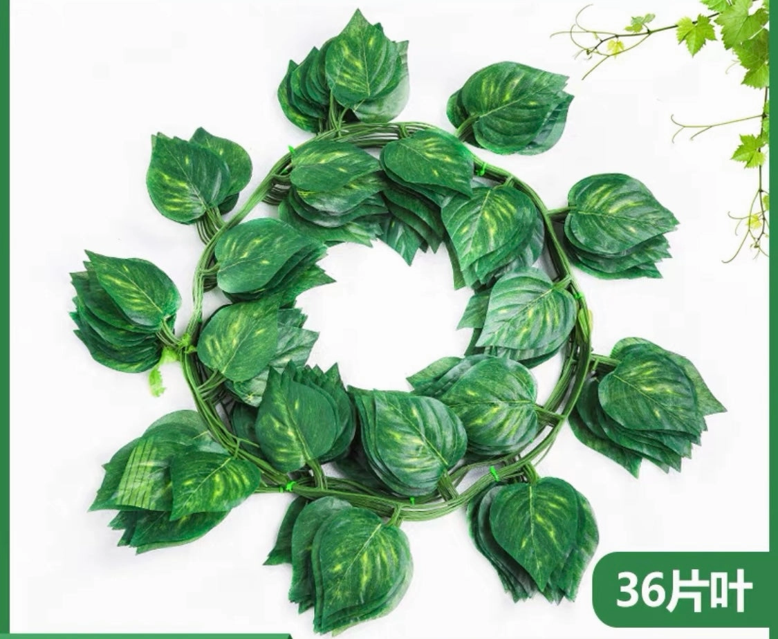 Green garland leaf with Artificial leaf wedding greenery Pothos artificial flower bouquet  
