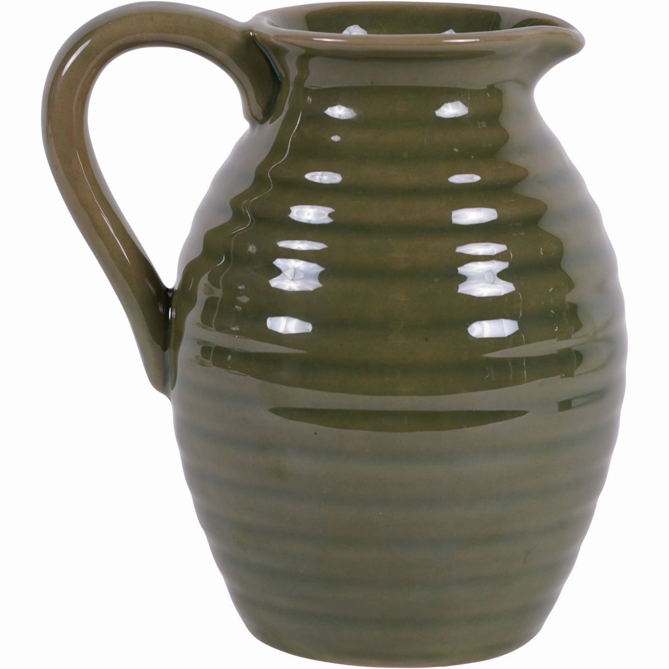 Green Harrison Stoneware Handle Jug 16cm,hand-painted ceramic vase