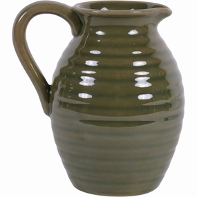 Green Harrison Stoneware Handle Jug 16cm,hand-painted ceramic vase