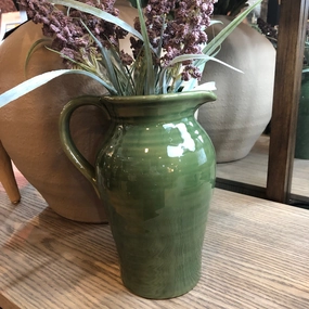 Green Harrison Stoneware Handle Jug 24cm,hand-painted ceramic vase
