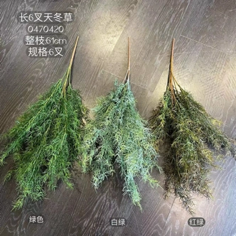 Green (left)Chinese asparagus Grass bunch leaf for Wedding home decor artificial flower bouquet  