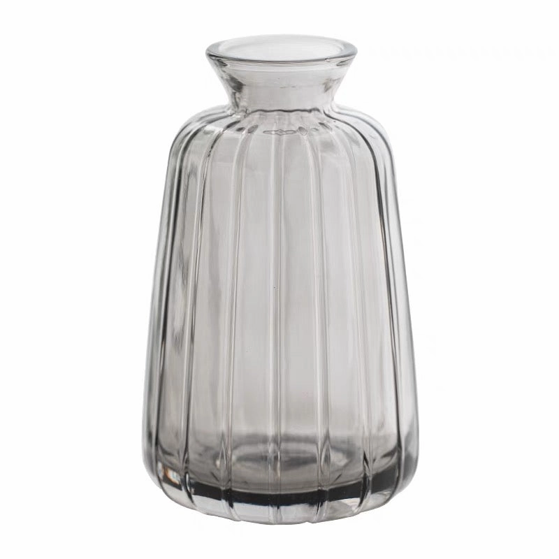 Grey gray Small Bud vase 4.1H  long pumpkin