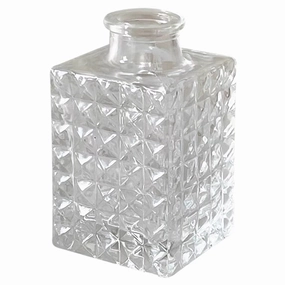Grid Diamond Crystal vintage Bud vase 3.5H wedding centerpiece,aesthetic flower vase