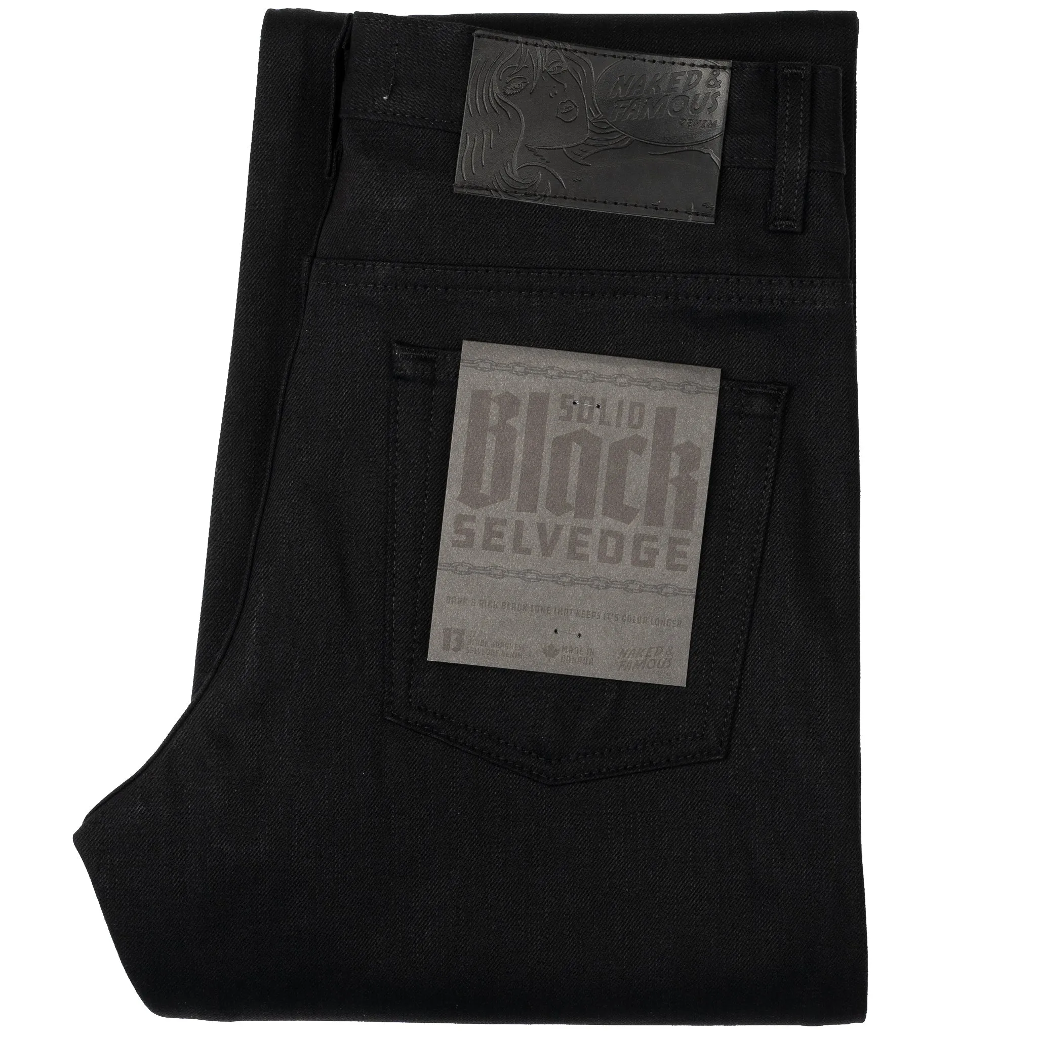 Groovy Guy - Solides Schwarz Selvedge