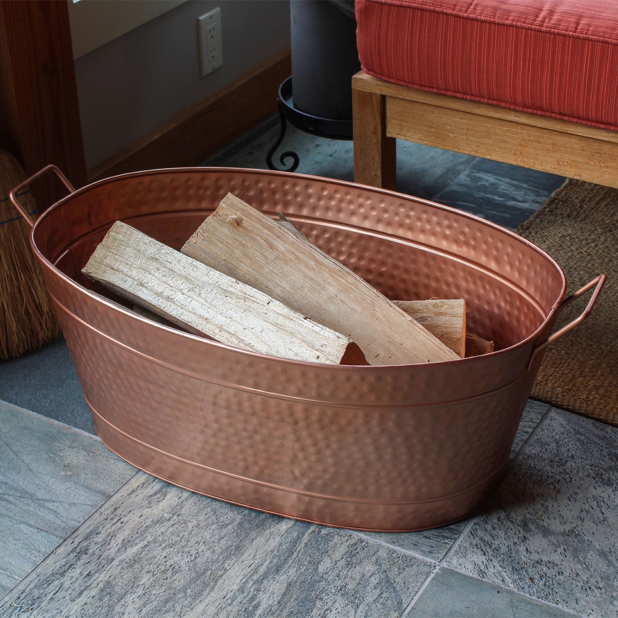 Hammered Copper-Plated Tub