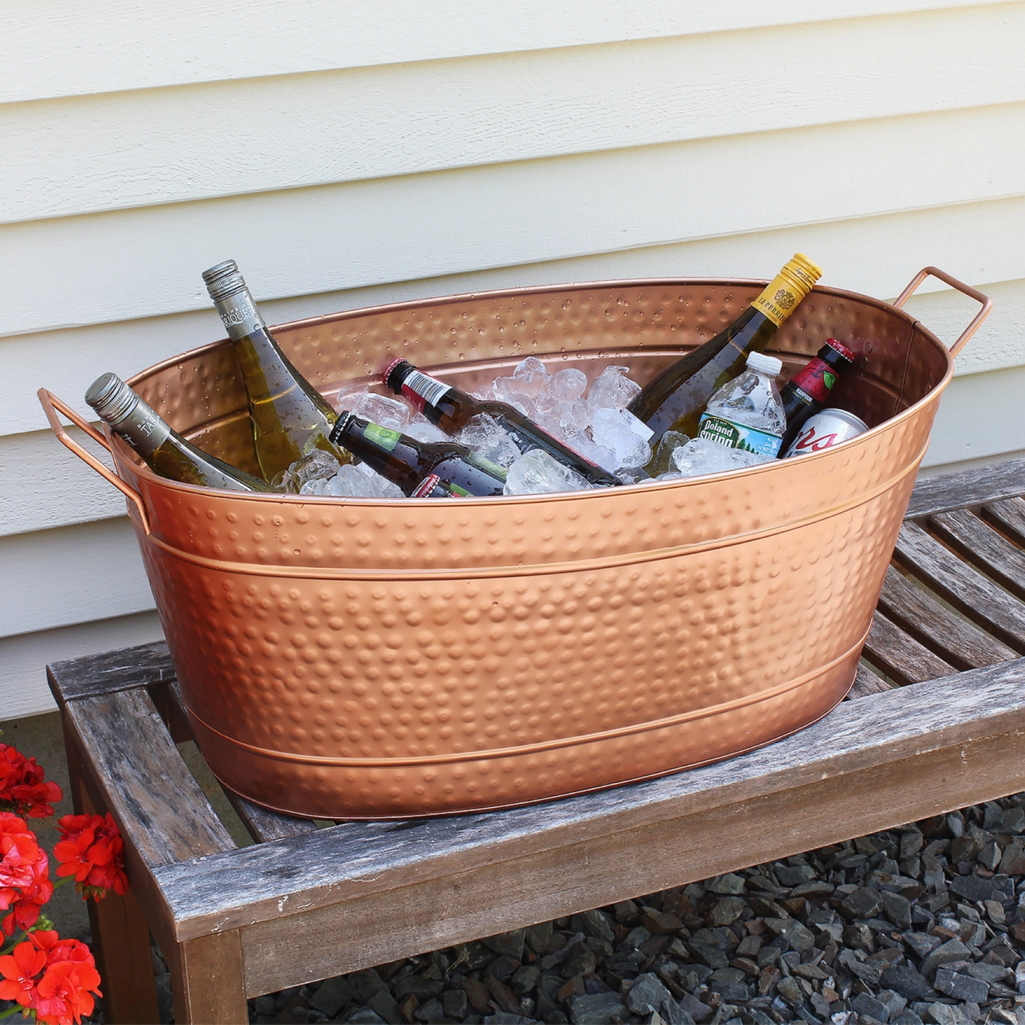 Hammered Copper-Plated Tub