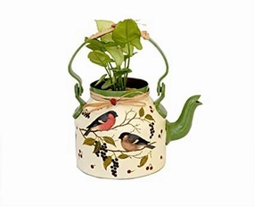 Hand Crafted Aluminium Beautifully Kettle Planter (1.5 L),hanging suspension frame