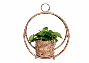 Handmade Natural Cane Planter (35 X 15 X 42 cm),hanging suspension frame