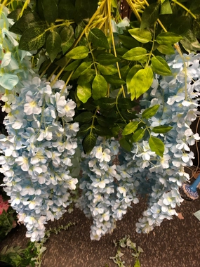 Hanging artificial FLOWER LONG GARLAND WISTERIA Blue artificial flower bouquet  