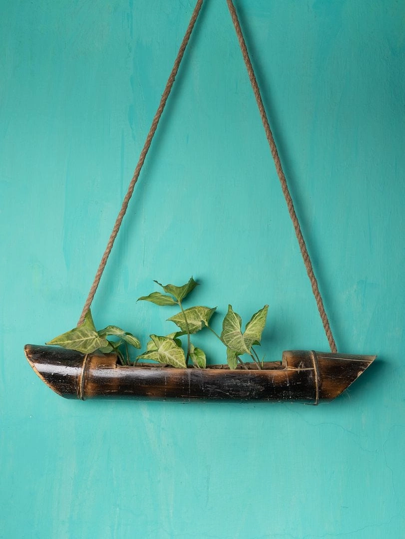 Hanging Bamboo Planter,hanging suspension frame