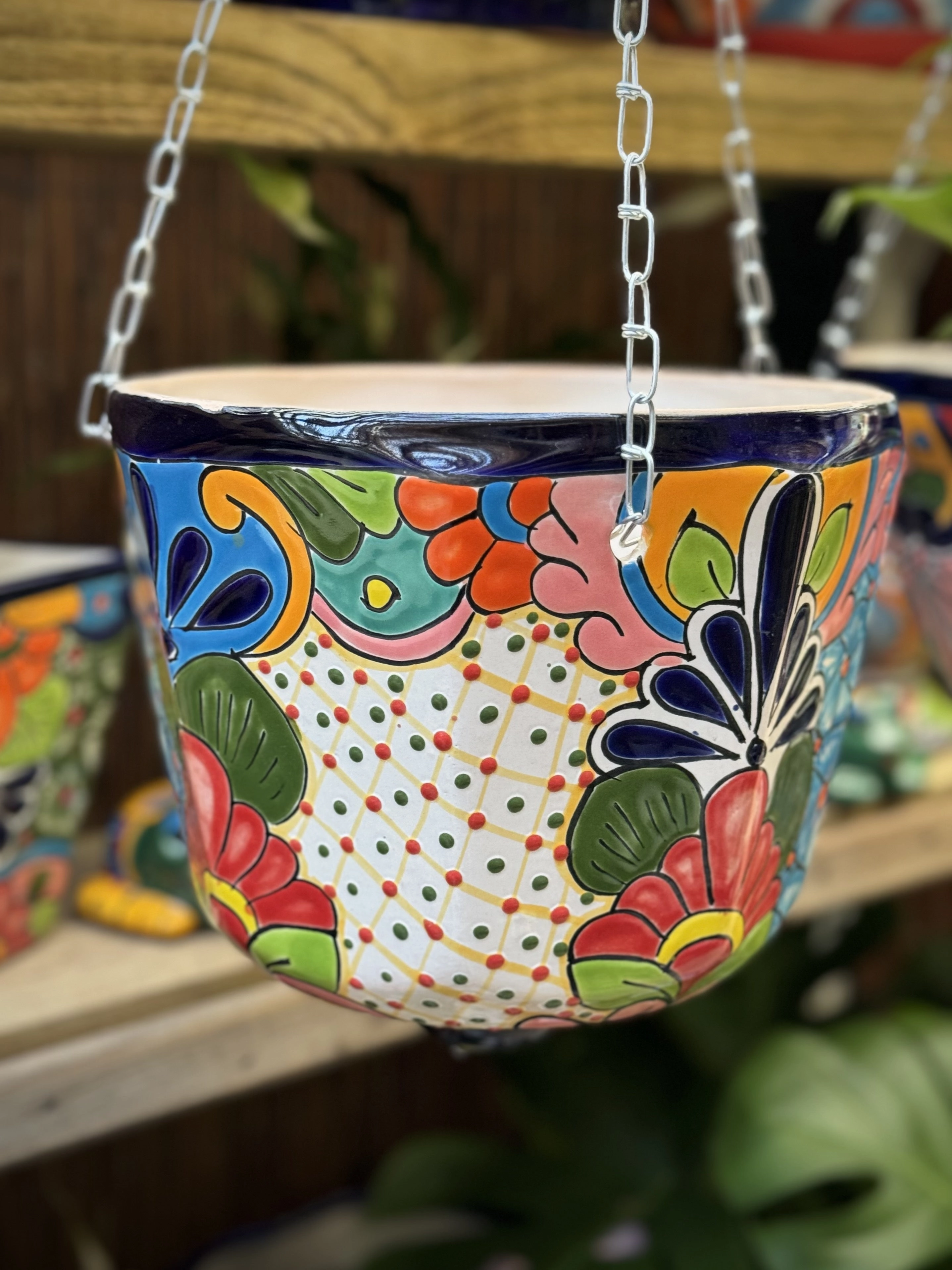 Hanging Planter Octagonal 23x25cm,terracotta plant pot