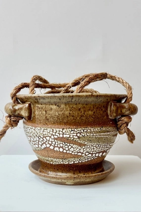 Hanging Planter Super Crackle Glaze 4",indoor flower container