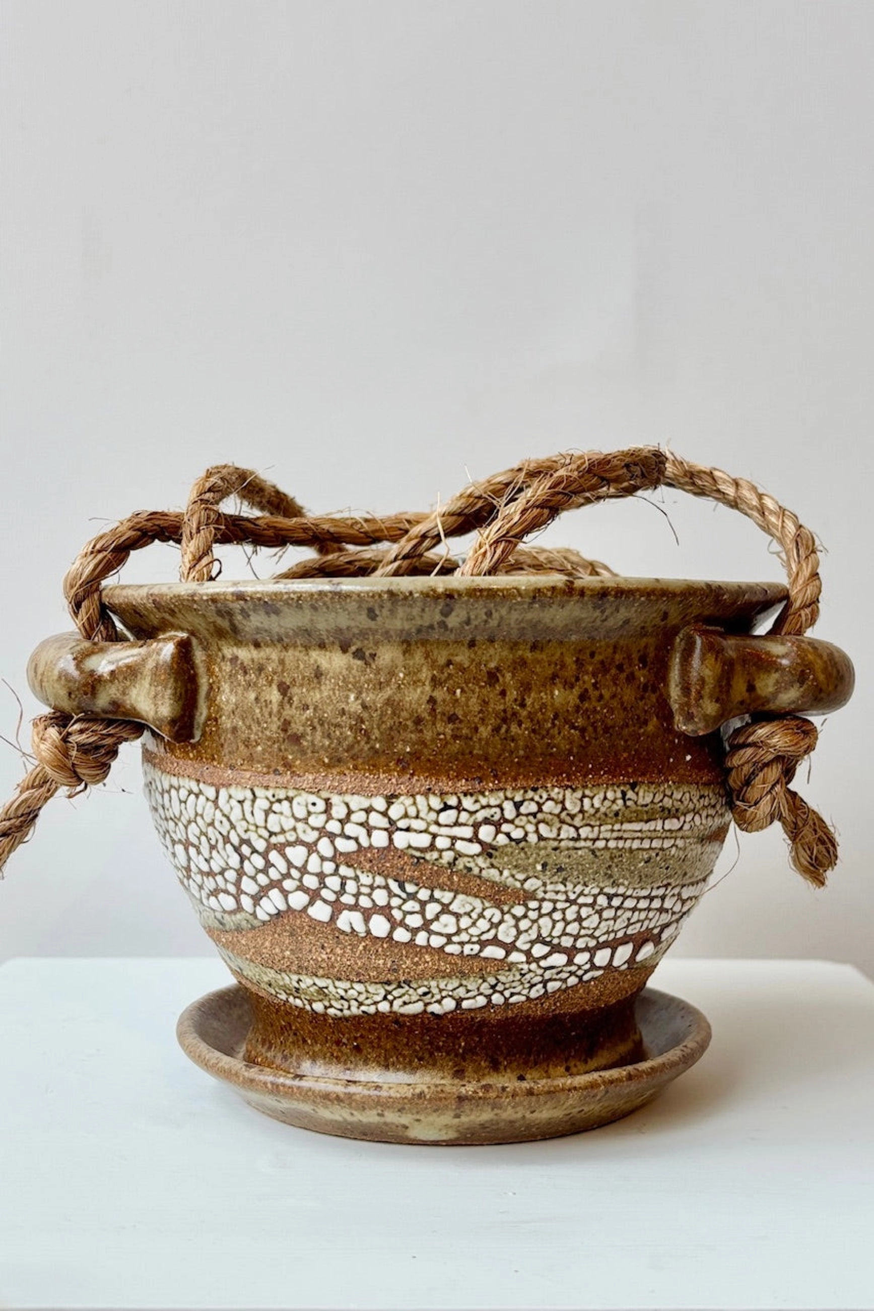 Hanging Planter Super Crackle Glaze 4",indoor flower container