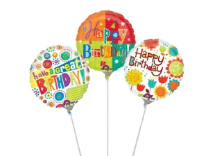 Happy Birthday Balloon On Stick,realistic flower bouquet 