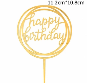 Happy Birthday Cake Topper artificial flower bouquet  