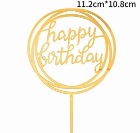 Happy Birthday Cake Topper artificial flower bouquet  