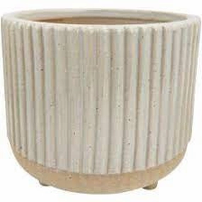 Harlow Planter with Legs - Sand & White,terracotta plant pot