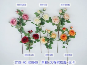 HD8968 Champagne New Rose Spray small rose cream artificial flower bouquet  