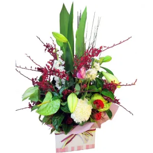 Heart,realistic flower bouquet 