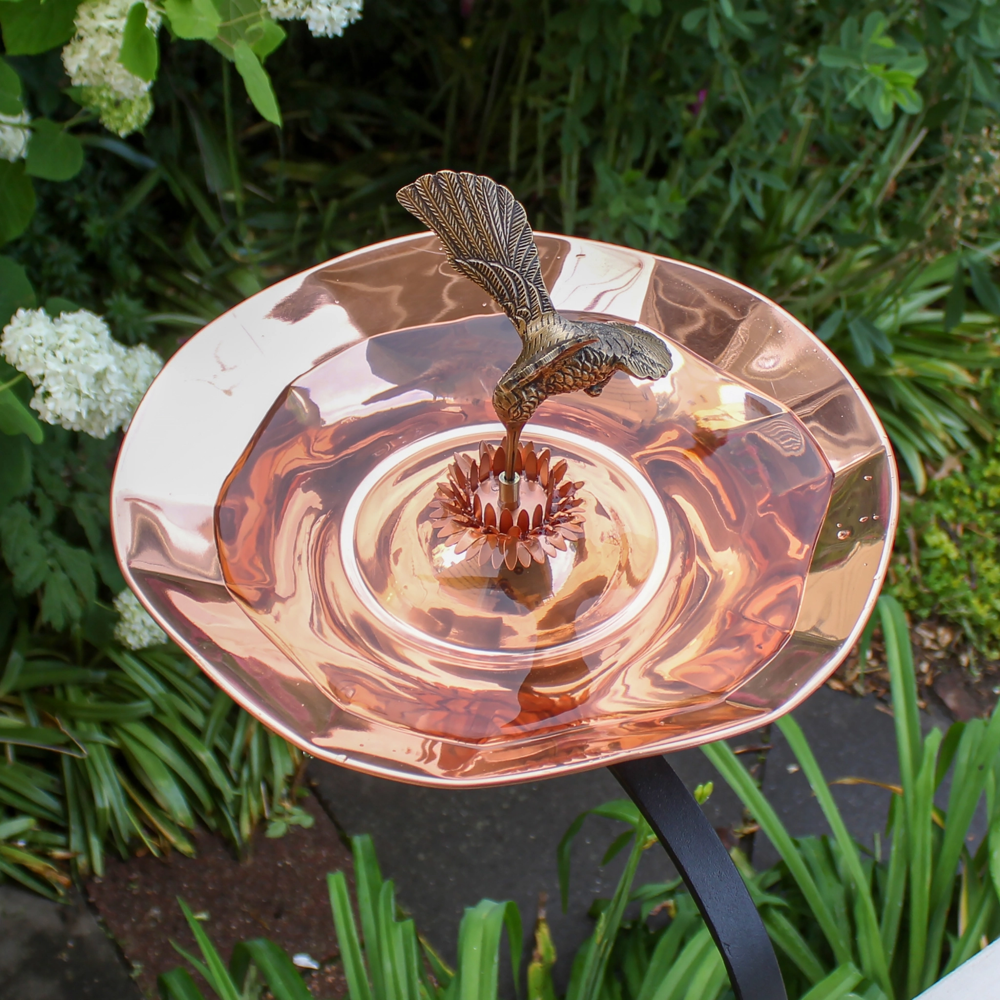 Heart Shaped Birdbath & Railing Bracket