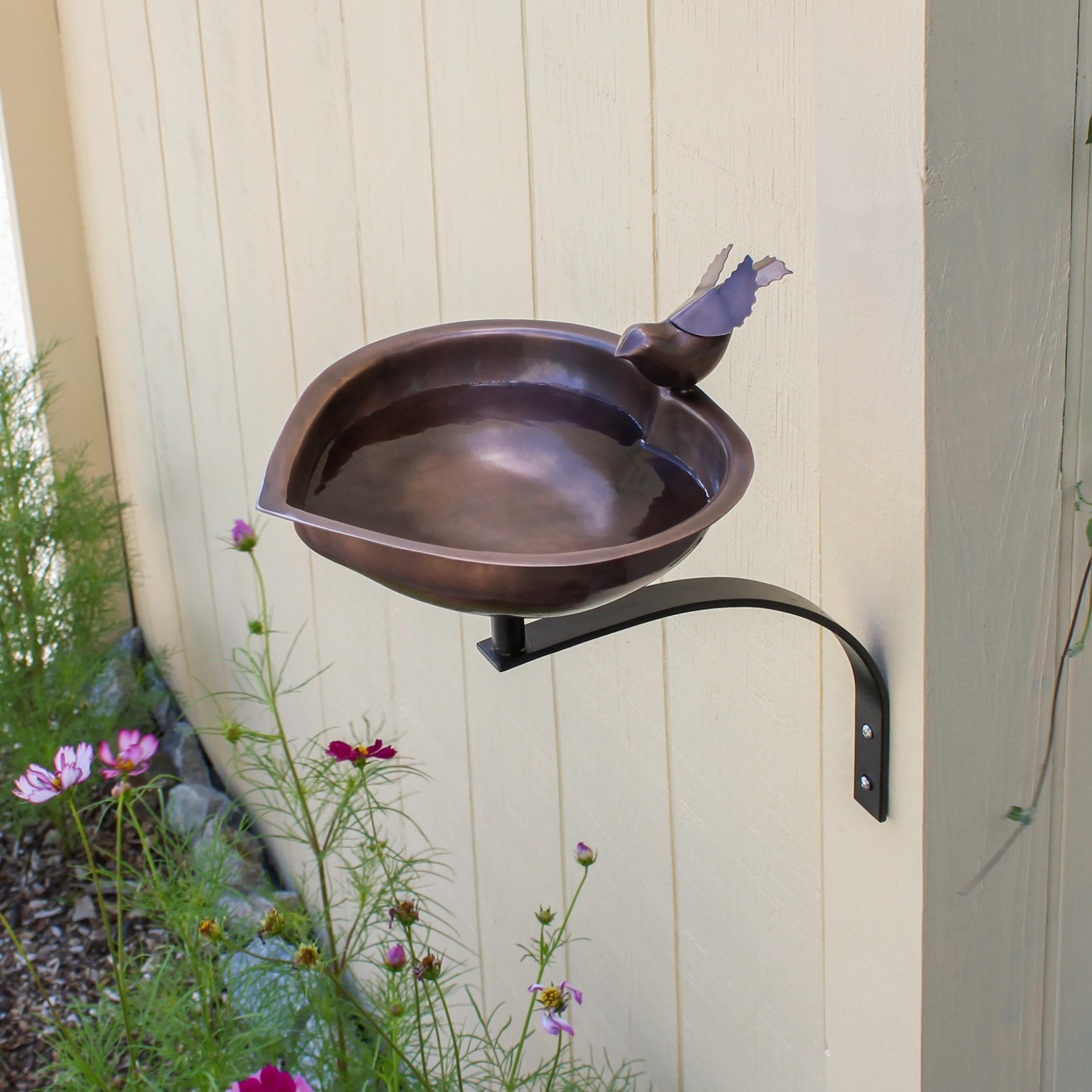 Heart Shaped Birdbath & Wall Mount Bracket