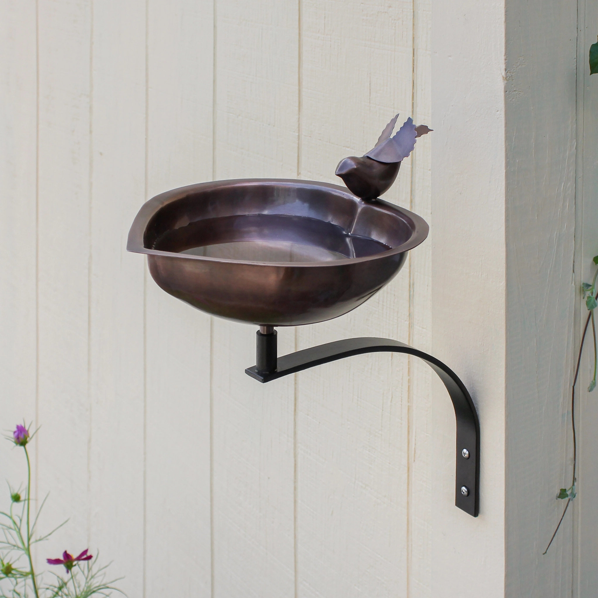 Heart Shaped Birdbath & Wall Mount Bracket