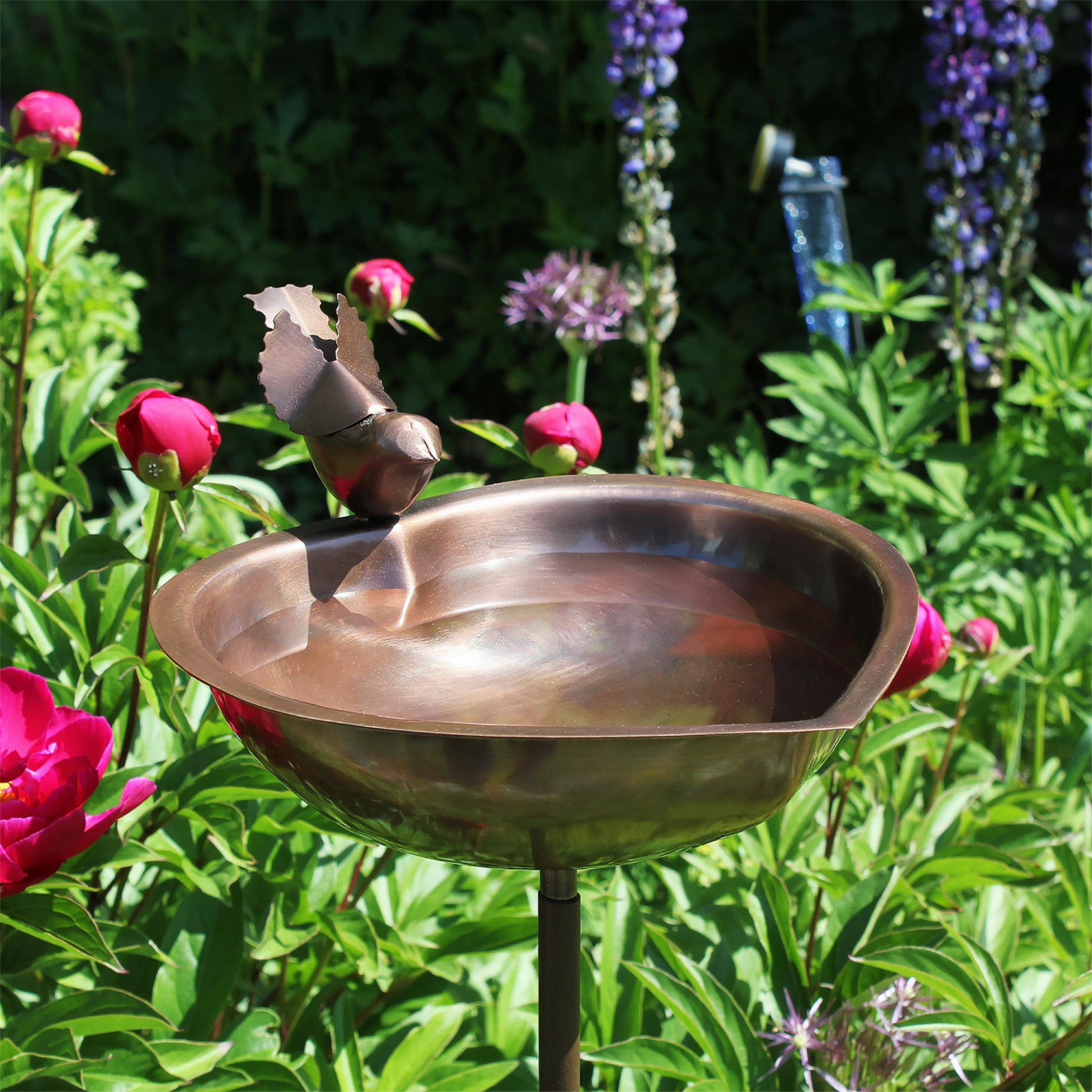 Heart Shaped Birdbath Bowl & Garden Stake