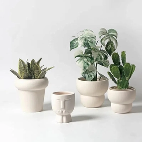 Hermes White Ceramic Potted Planter,planting accessories kit