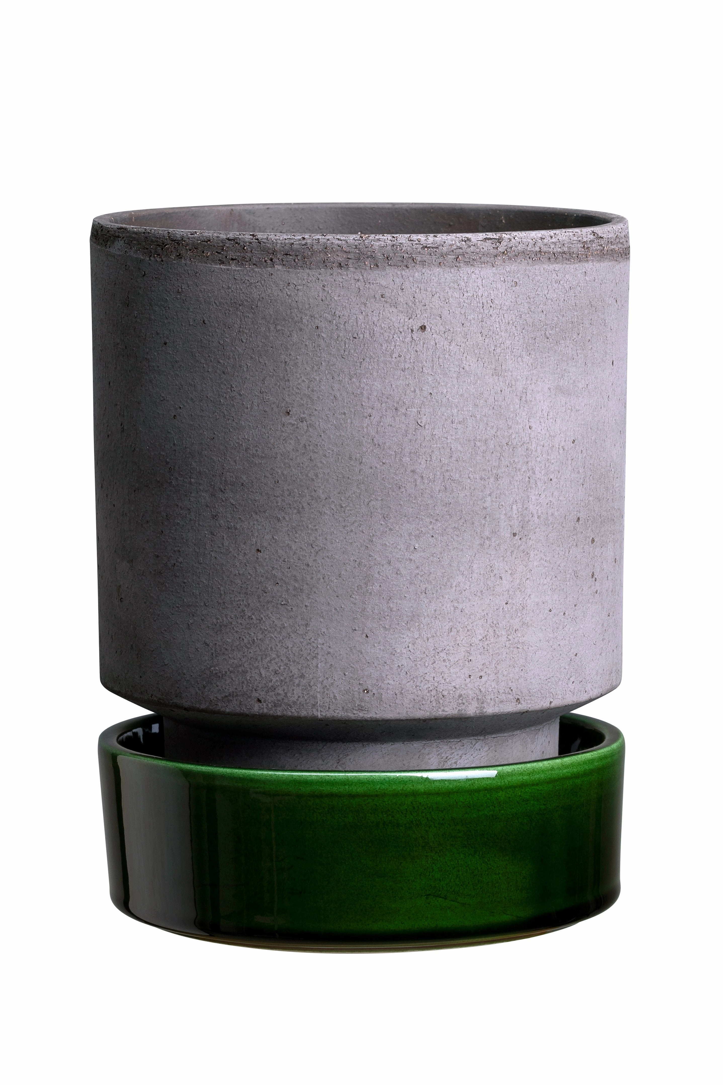 Hoff Pot & Saucer Grey & Emerald 7.1,indoor flower container