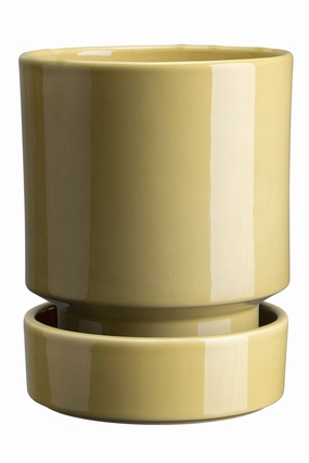 Hoff Pot & Saucer Pale Yellow 5.5,indoor flower container
