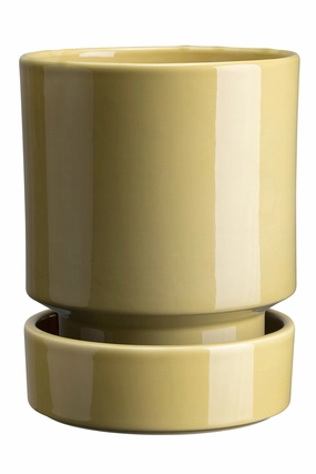 Hoff Pot & Saucer Pale Yellow 7.1,indoor flower container
