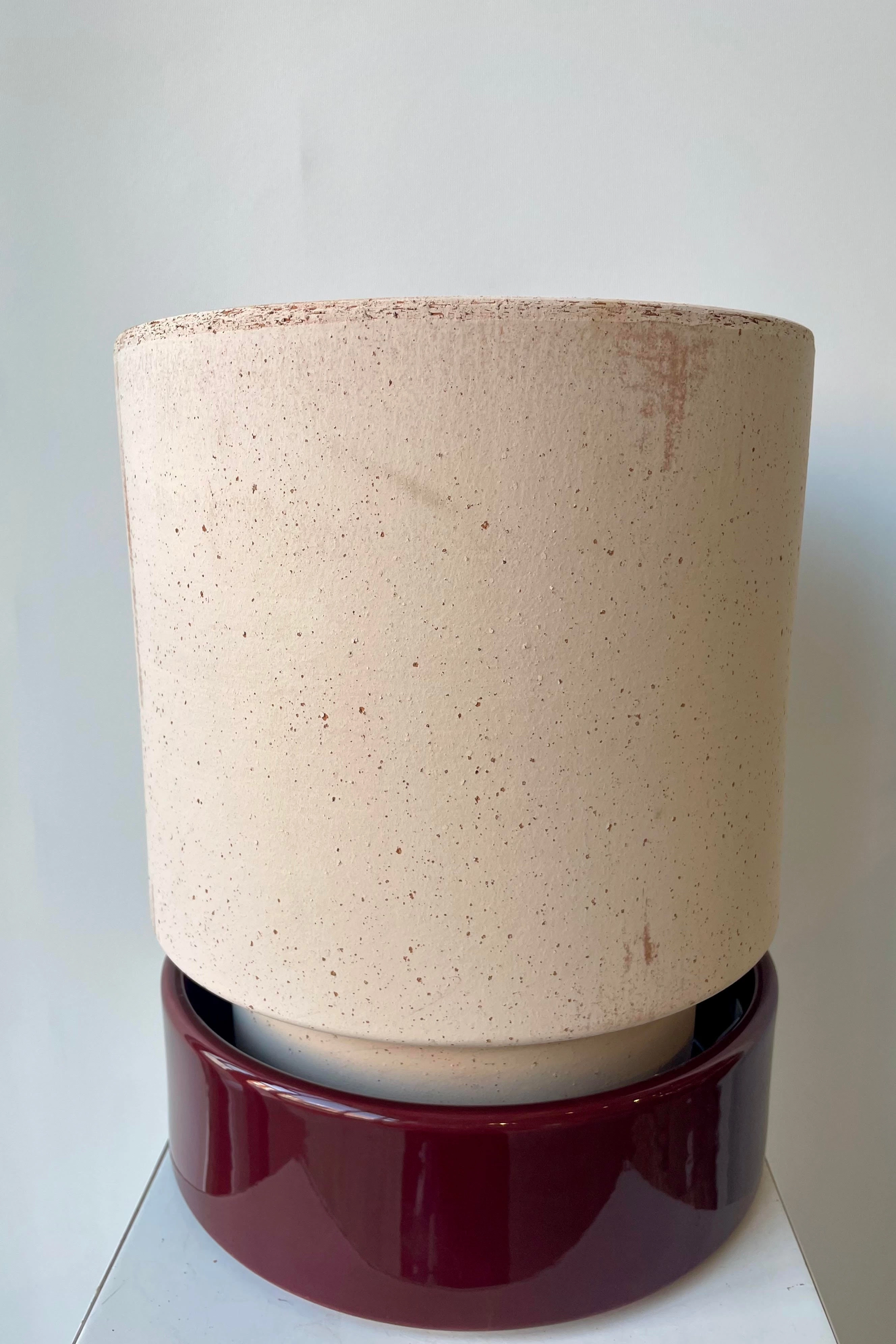 Hoff Pot & Saucer Rosa & Burgundy 9.8"