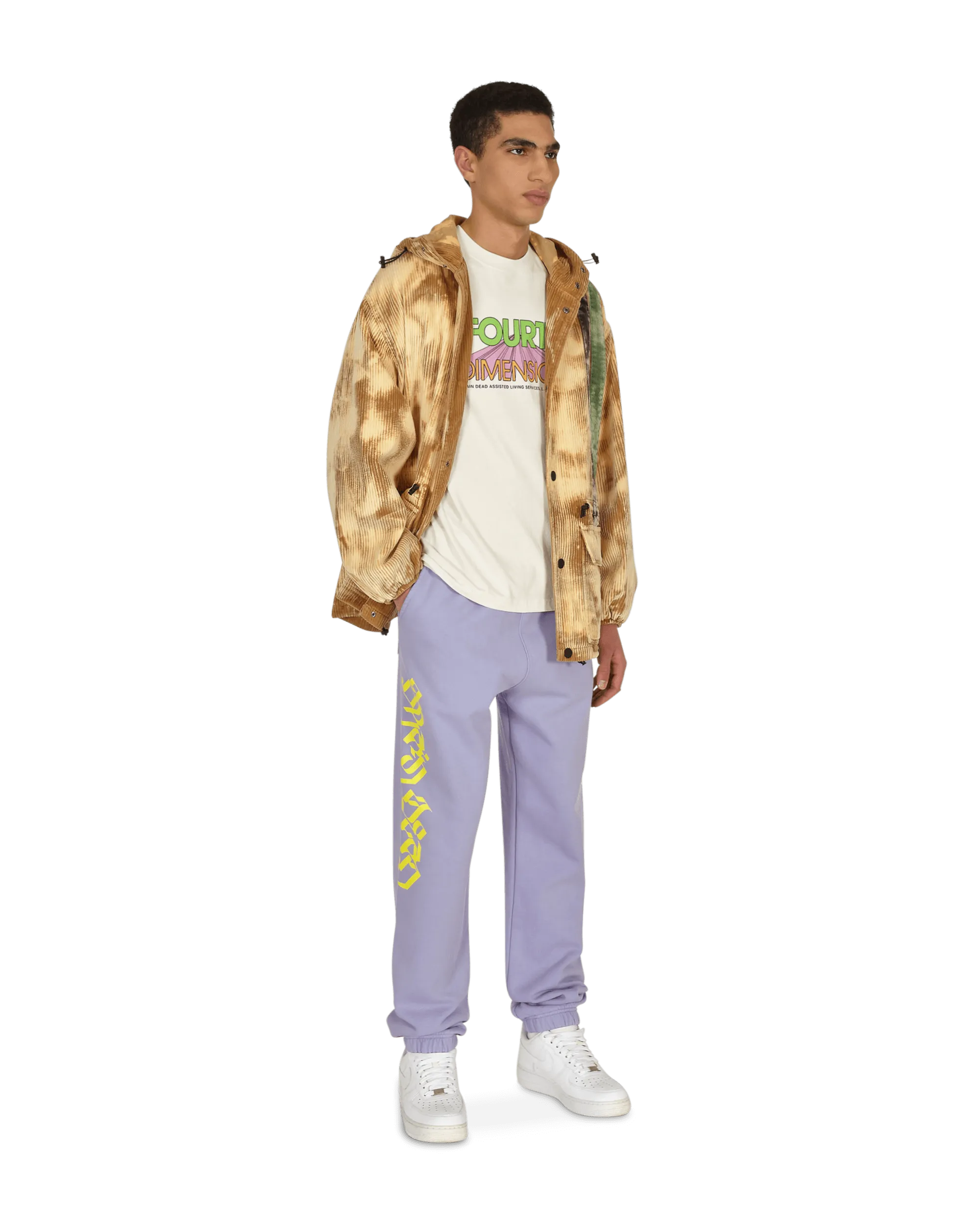 Cord-Rennjacke mit Kapuze in Beige