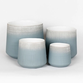 Horizon Collection Pots - Denim Blue,terracotta plant pot