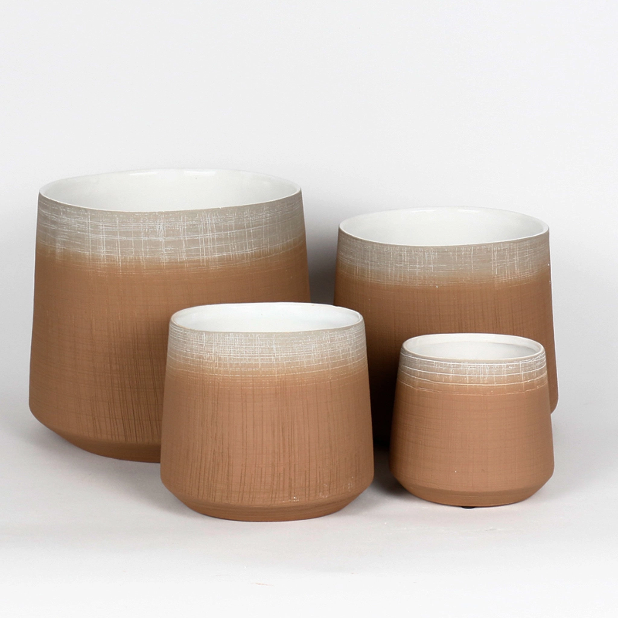 Horizon Collection Pots - Latte Brown,terracotta plant pot