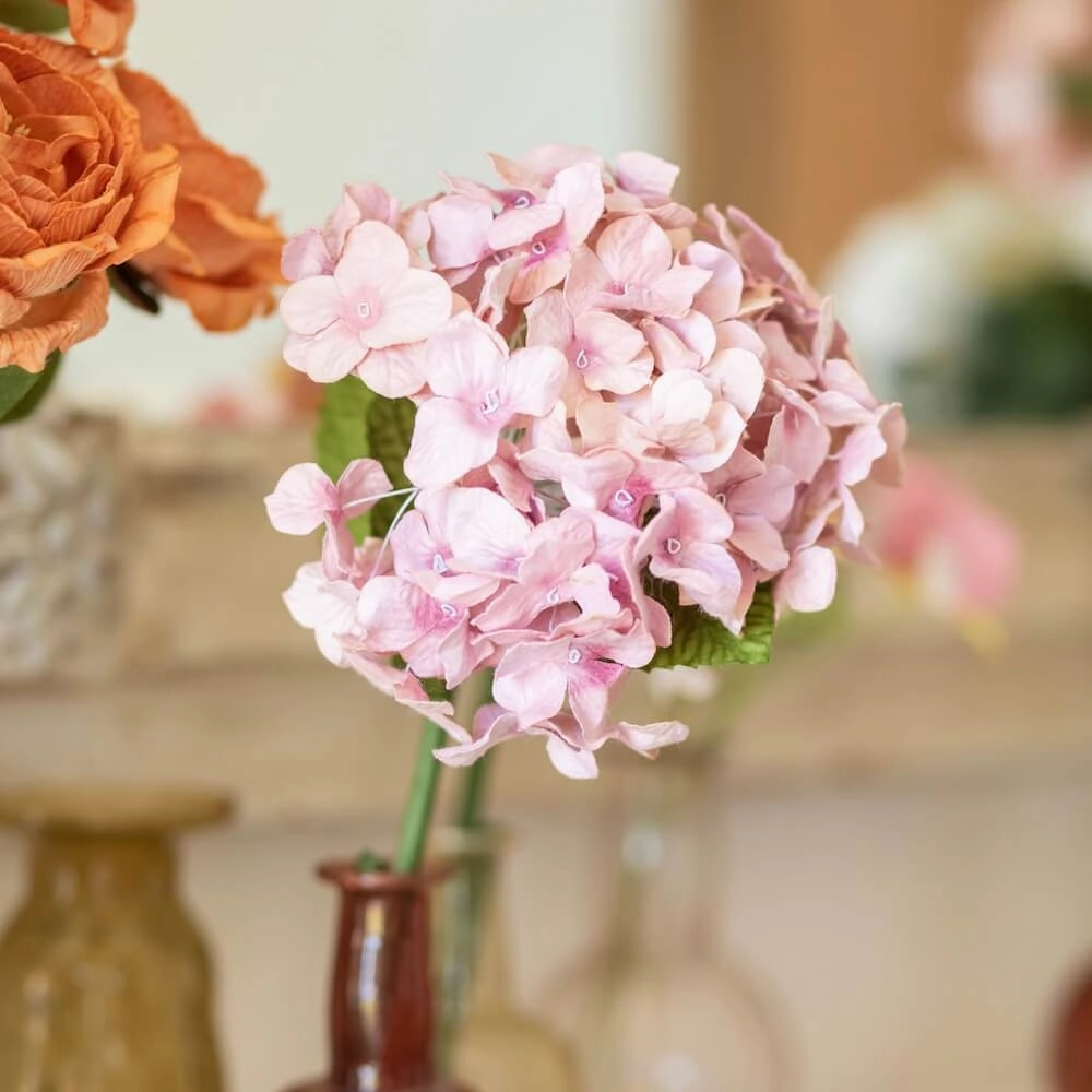 Hortensia en papier mauve