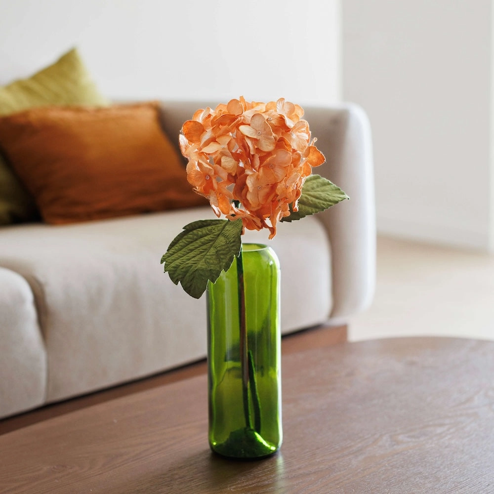 Hortensia en papier orange clair