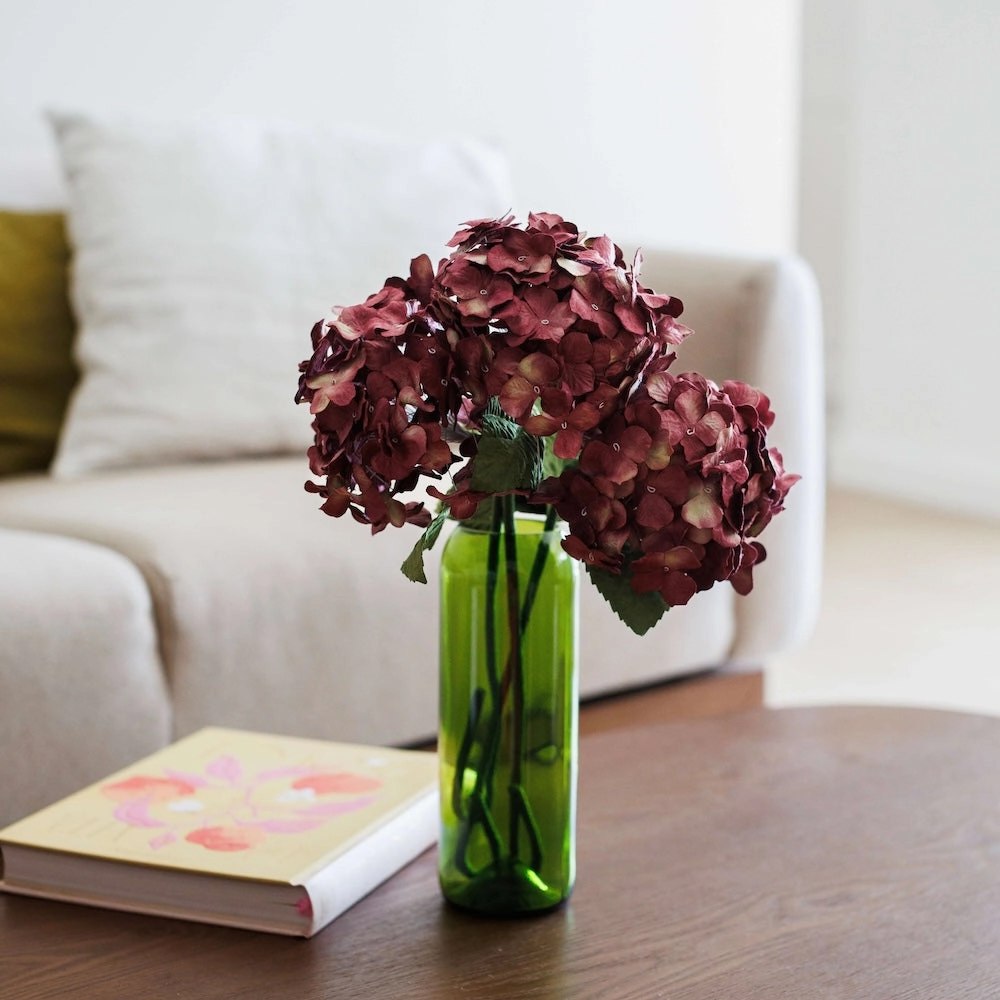 Hortensia en papier prune