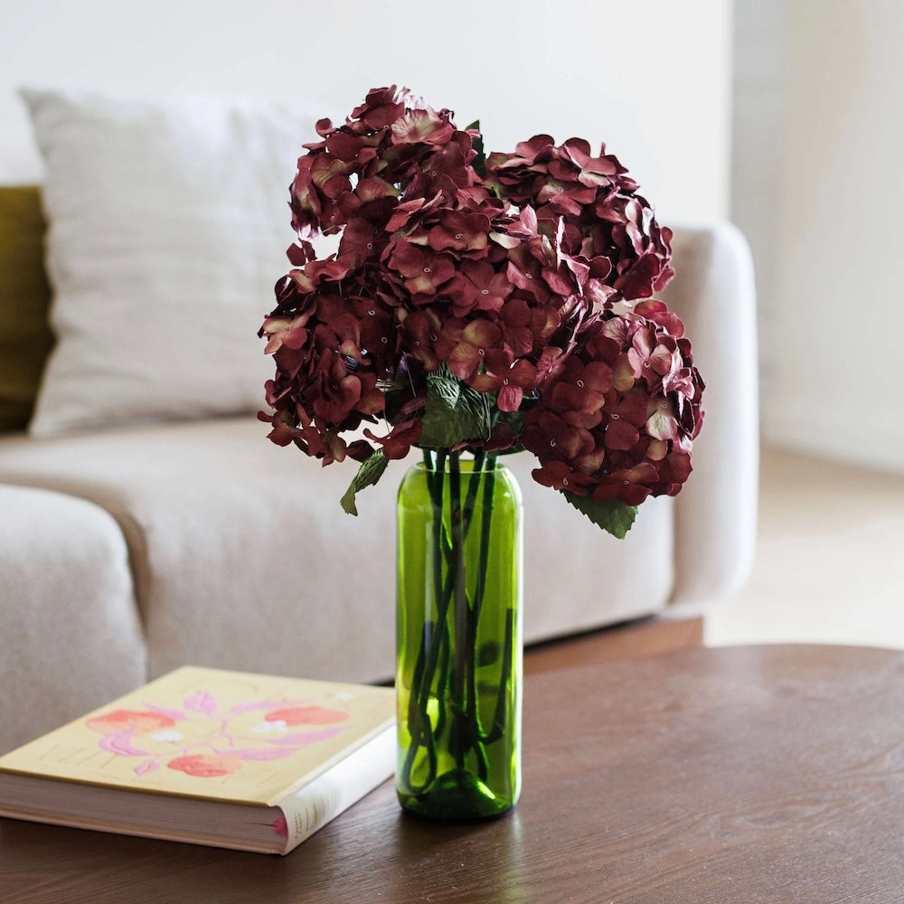 Hortensia en papier prune