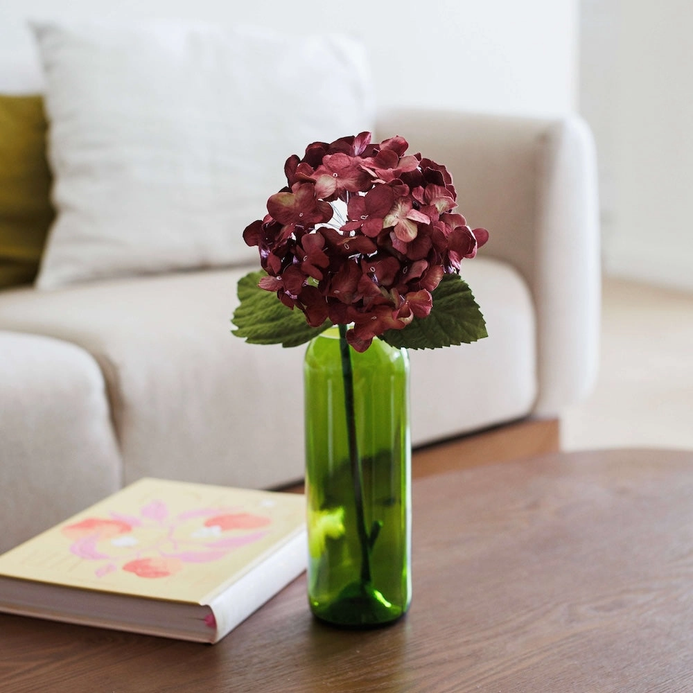 Hortensia en papier prune