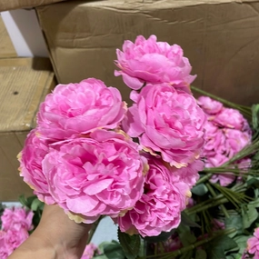 Hot Pink puffy ROSE BUNCH realistic flower bouquet  