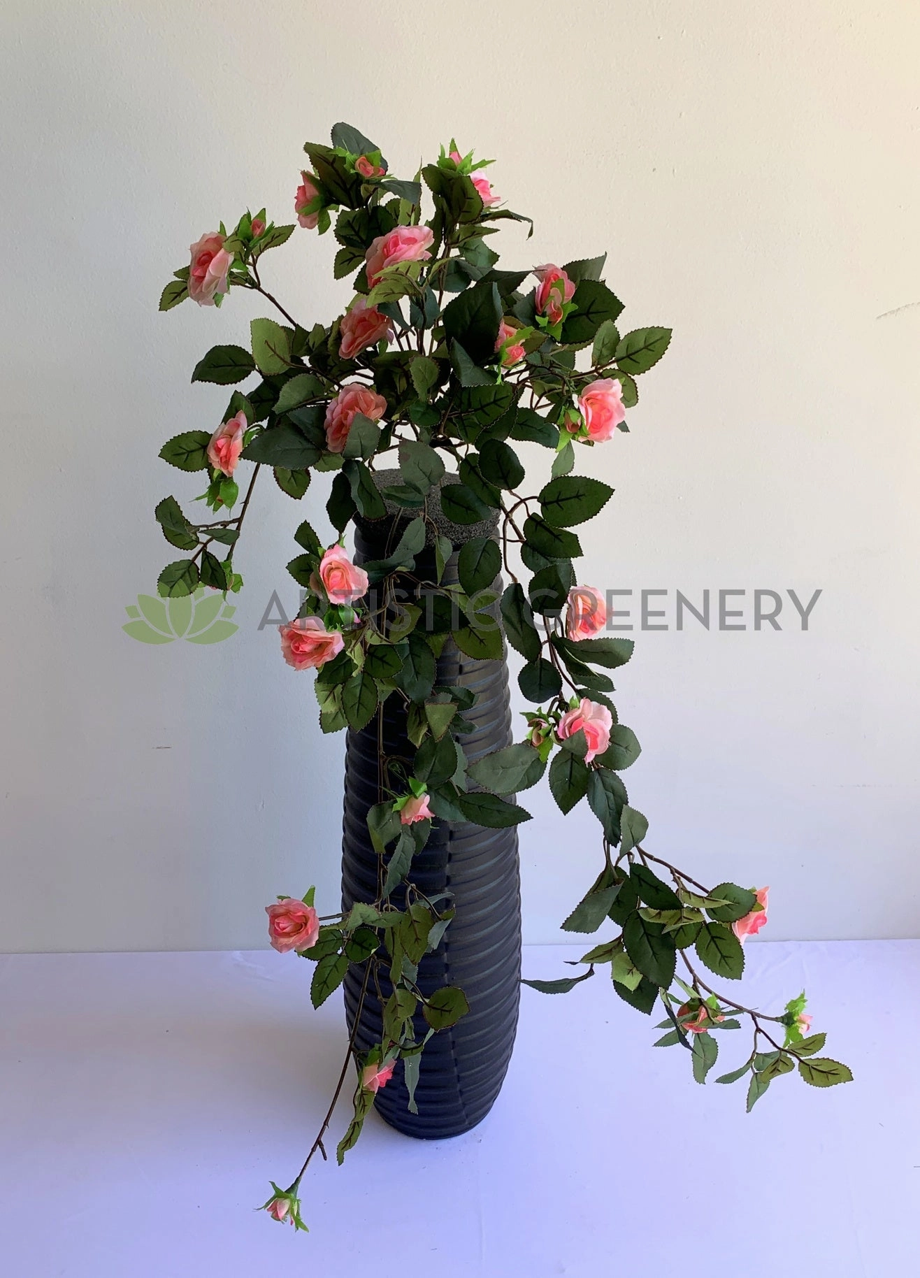 HP0074 Hanging Rose Bunch with Foliage 73cm 4 Colours