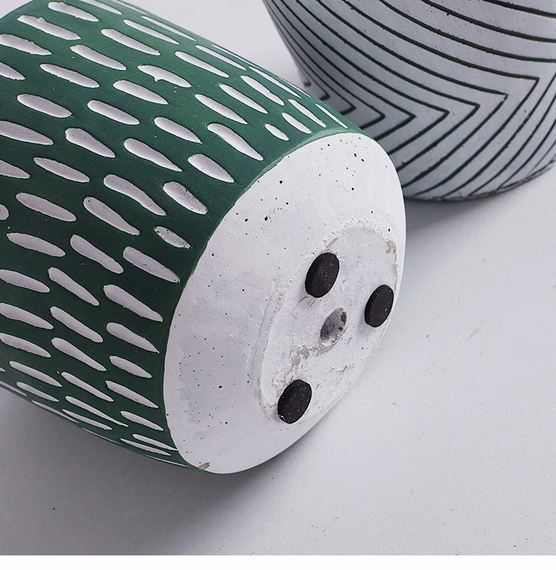 Imprint Painted Ceramic Planters