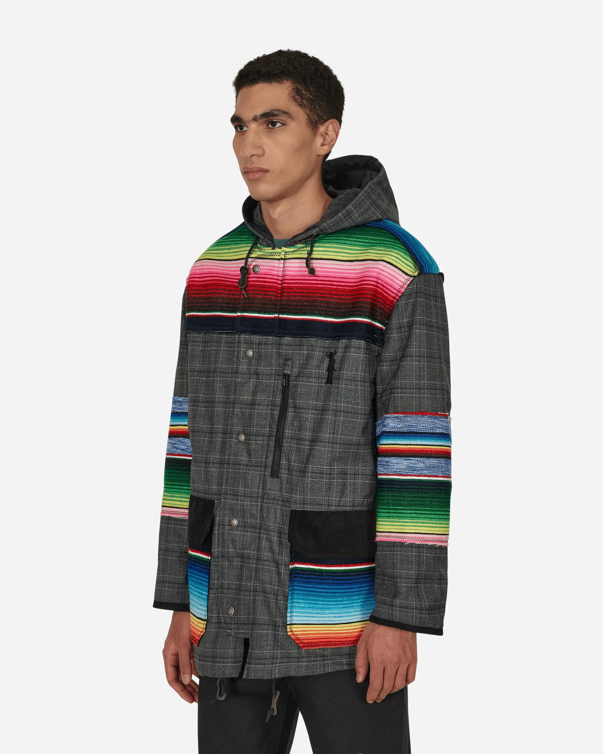 Jay Kay Jacke mit Streifen und Karomuster in Grau