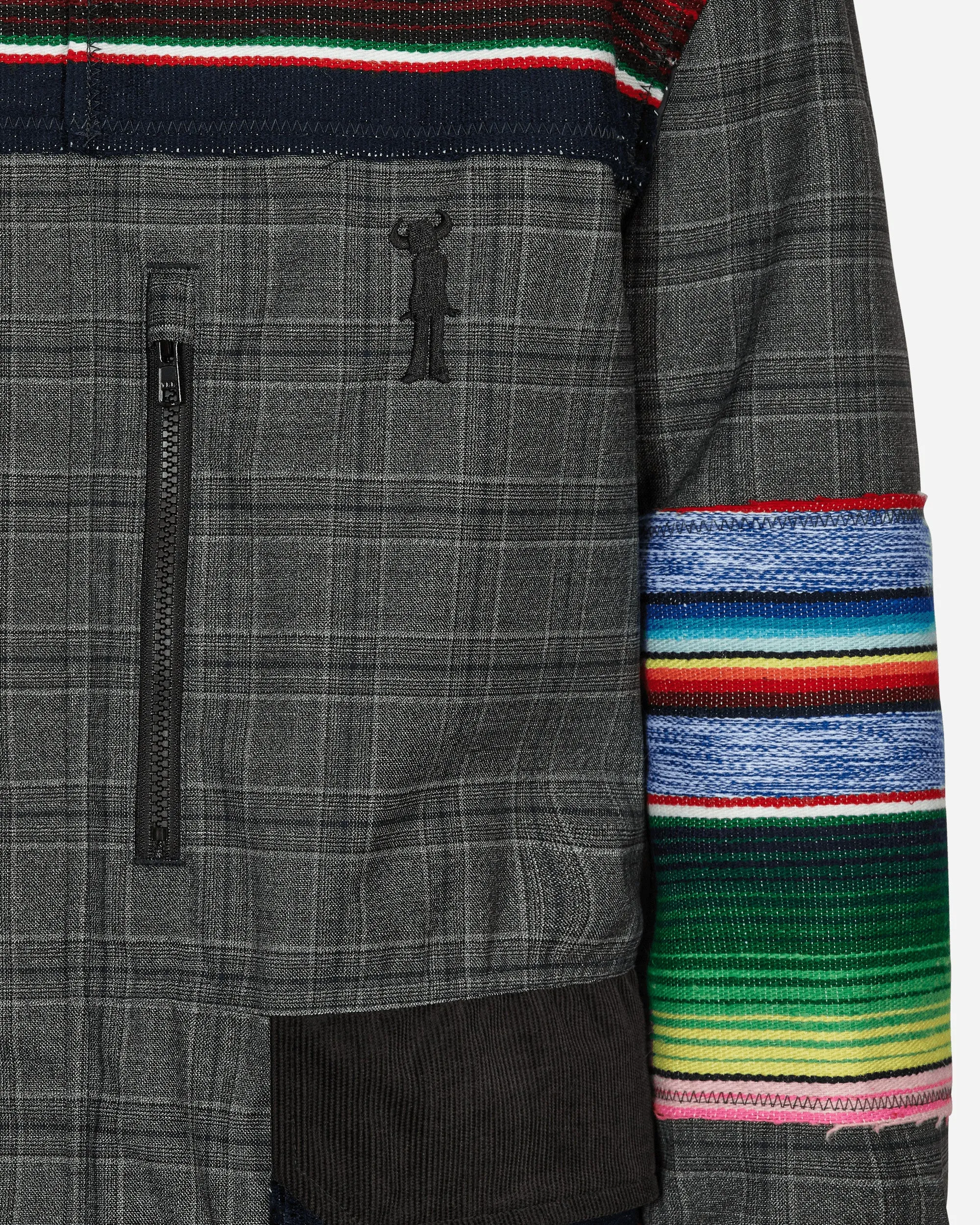Jay Kay Jacke mit Streifen und Karomuster in Grau