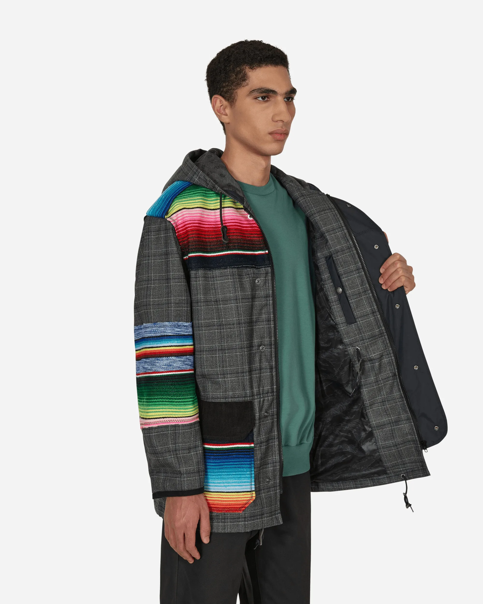 Jay Kay Jacke mit Streifen und Karomuster in Grau