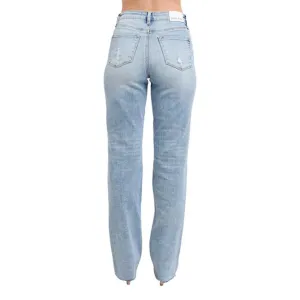 Judy Blue Damen Dad Jeans mit mittlerer Taillenhöhe in Hellwaschoptik