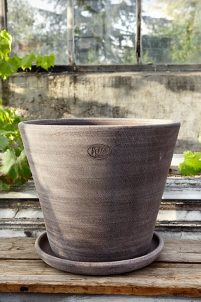 Julie Pot & Saucer Grey 11.8,indoor flower container