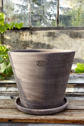 Julie Pot & Saucer Grey 15.7,indoor flower container